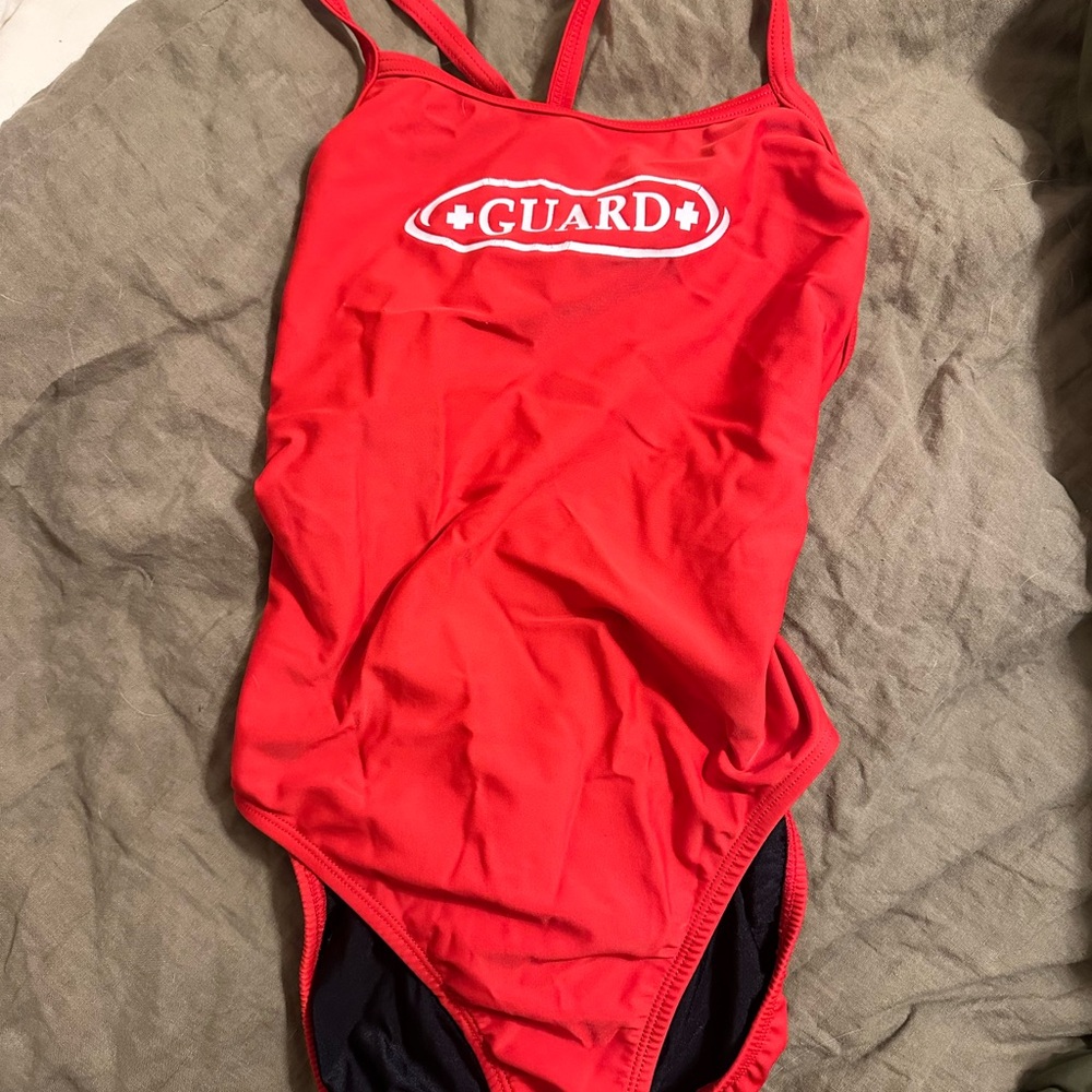 Red Lifeguard Swim Suit